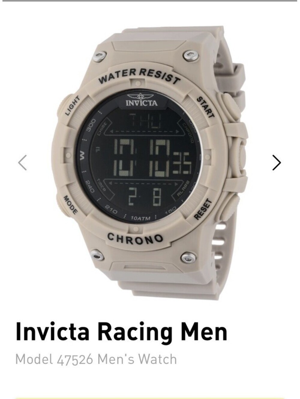 Invicta Racing Burnout Digital Men's Watch - 52mm Light Brown - Picture 3 of 6